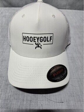Hooey Golf Flexfit White and Black Mesh Baseball Cap S/M